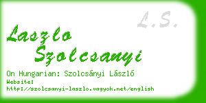 laszlo szolcsanyi business card
