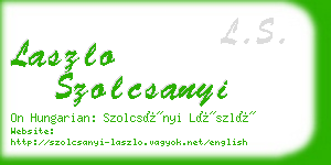 laszlo szolcsanyi business card